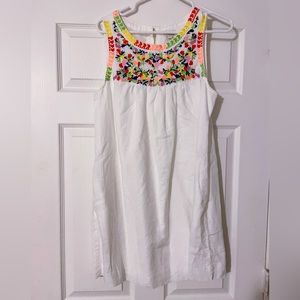 J Crew Floral Embroidered Linen Dress Size 8